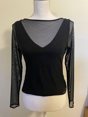 Abercrombie Lycra v neck tank with mesh overlay size S